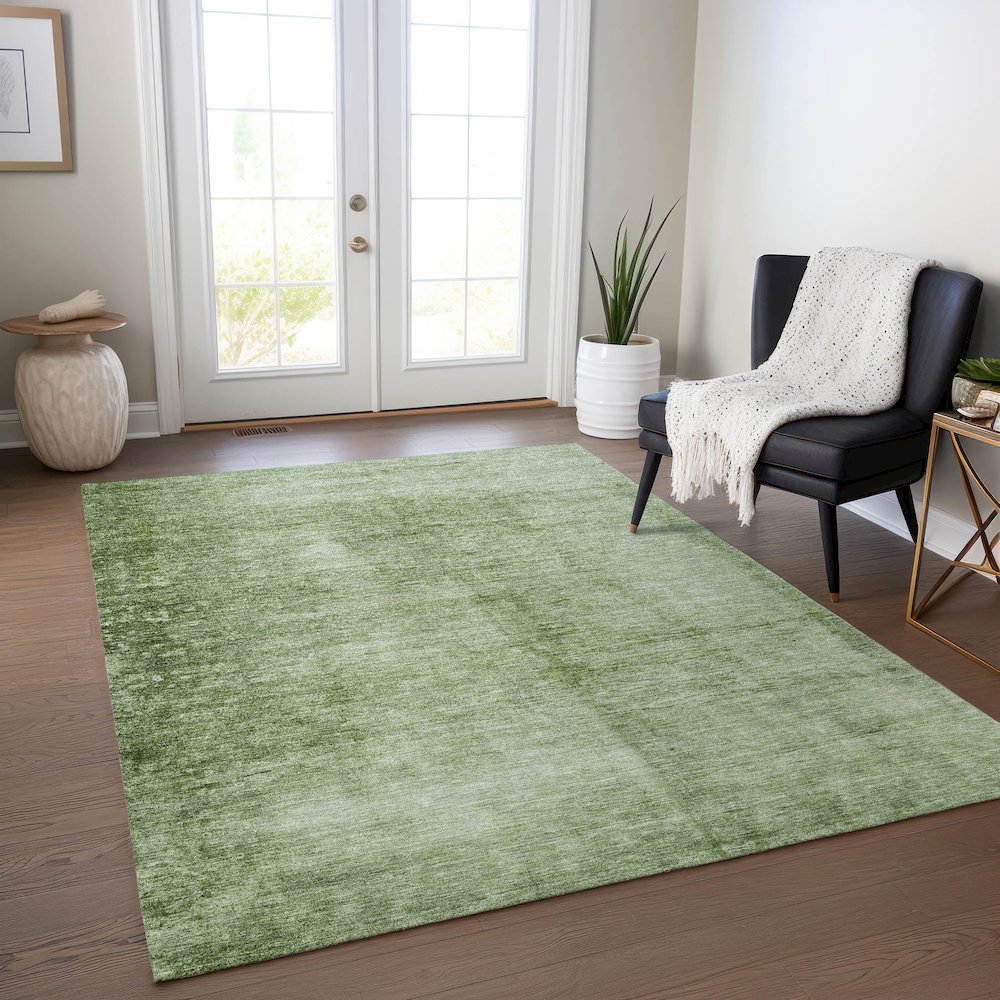 Machine Washable Indoor/Outdoor Chantille Aloe 5' x 7'6" Rug. Picture 5
