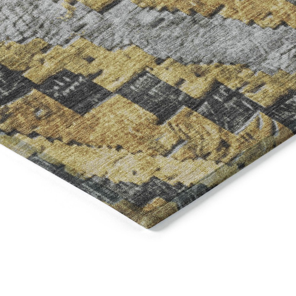 Machine Washable Indoor/Outdoor Chantille Gold 2'6" x 3'10" Rug. Picture 3
