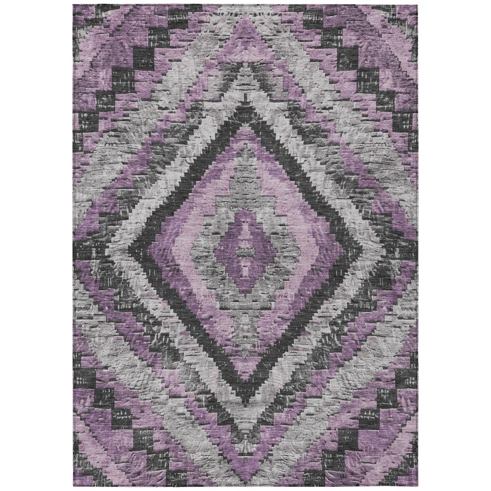 Machine Washable Indoor/Outdoor Chantille Lavender 5' x 7'6" Rug. Picture 1