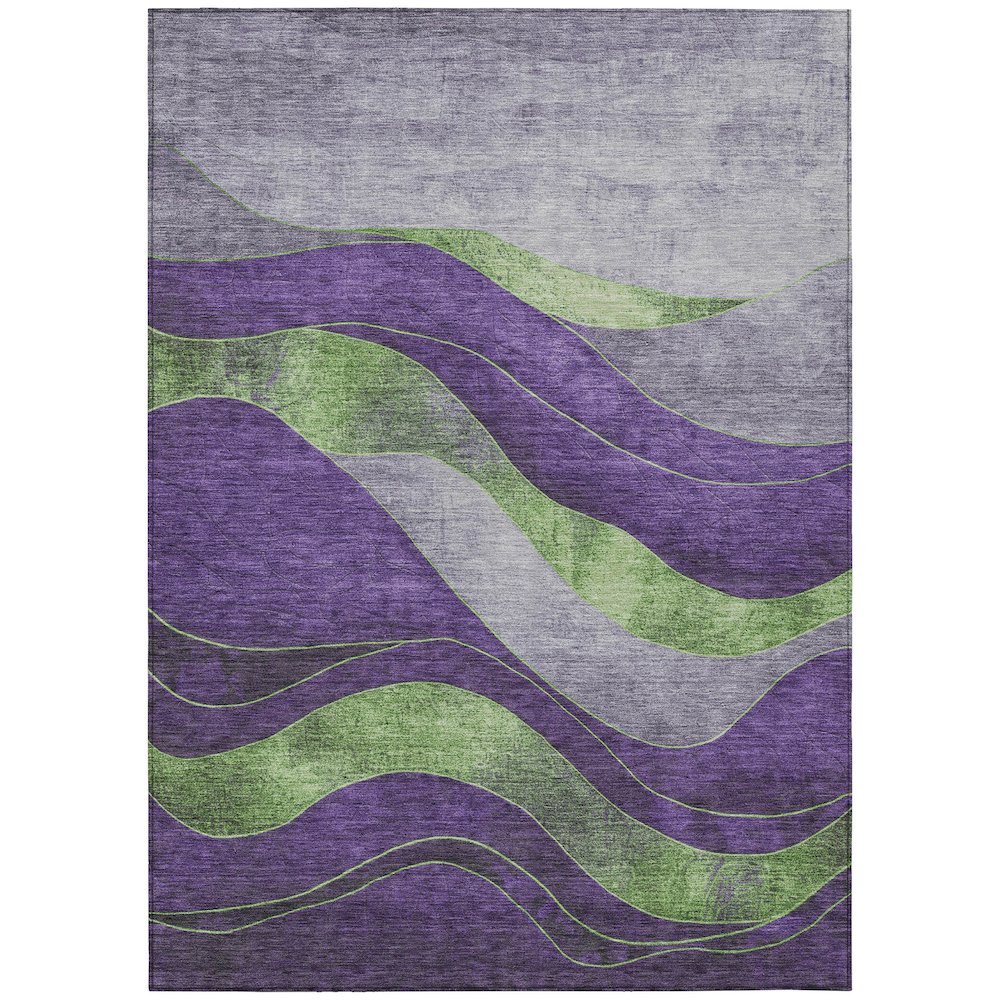 Machine Washable Indoor/Outdoor Chantille Purple 5' x 7'6" Rug. Picture 1