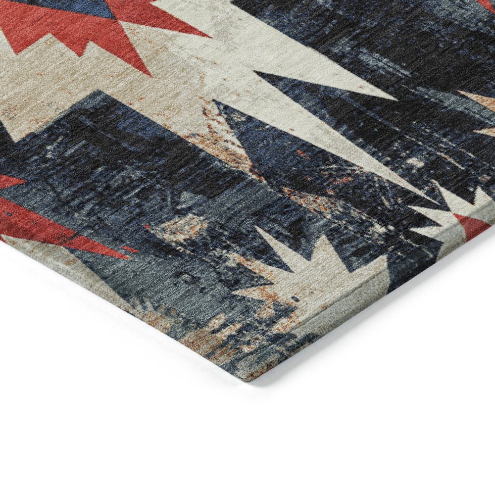 Machine Washable Indoor/Outdoor Chantille Navy 2'6" x 3'10" Rug. Picture 3