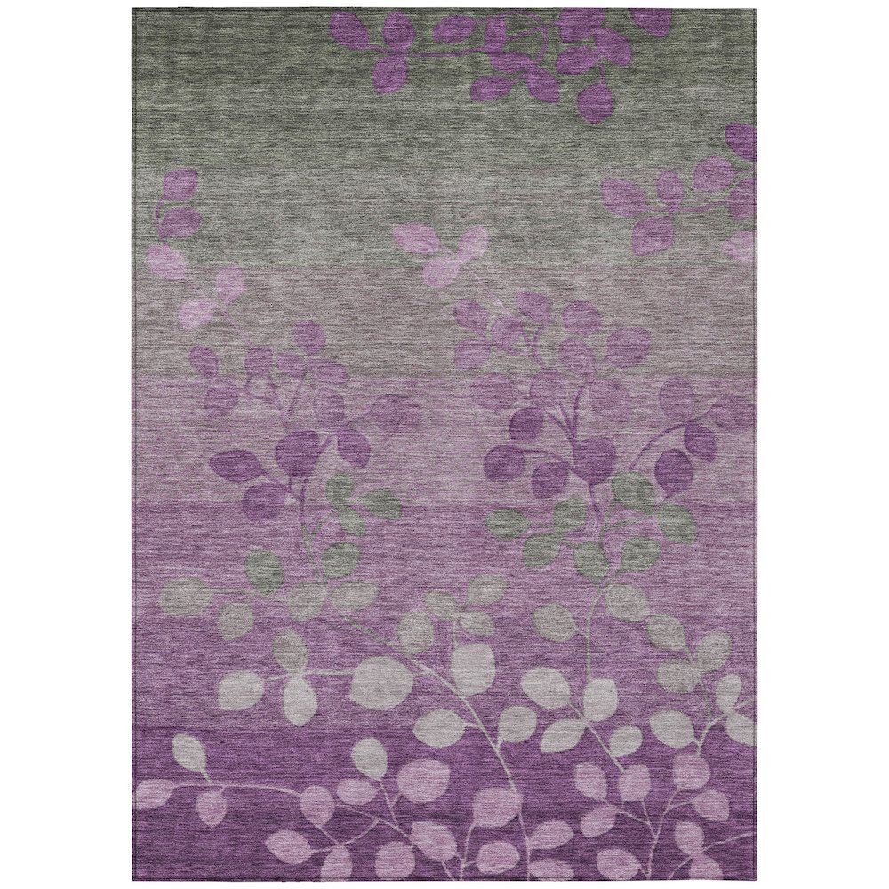 Machine Washable Indoor/Outdoor Chantille Purple 5' x 7'6" Rug. Picture 1
