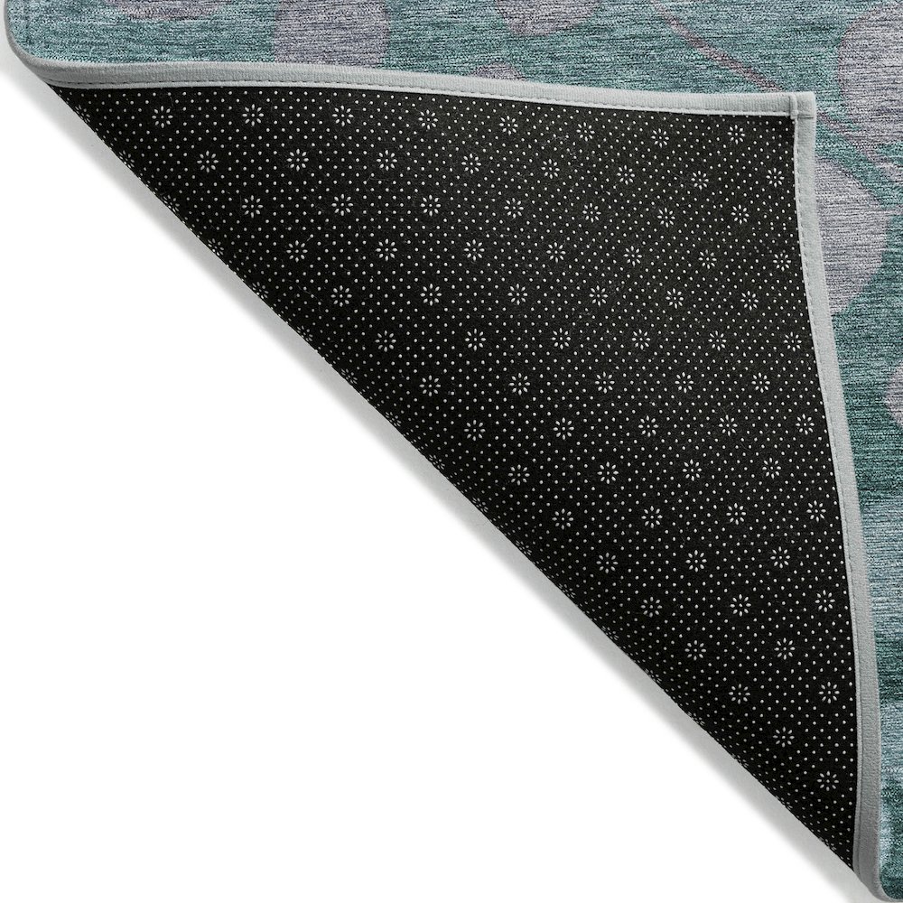 Machine Washable Indoor/Outdoor Chantille Teal 2'6" x 3'10" Rug. Picture 2