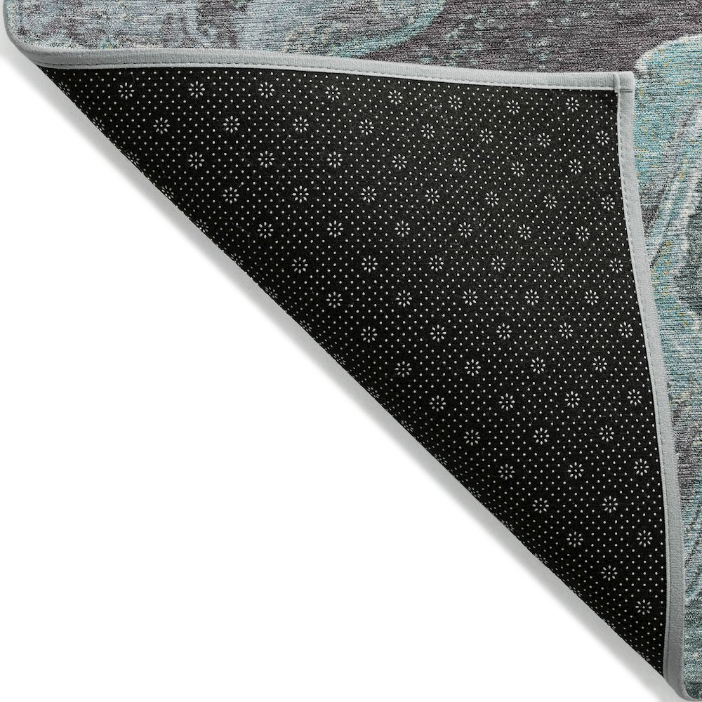 Machine Washable Indoor/Outdoor Chantille Teal 2'6" x 3'10" Rug. Picture 2