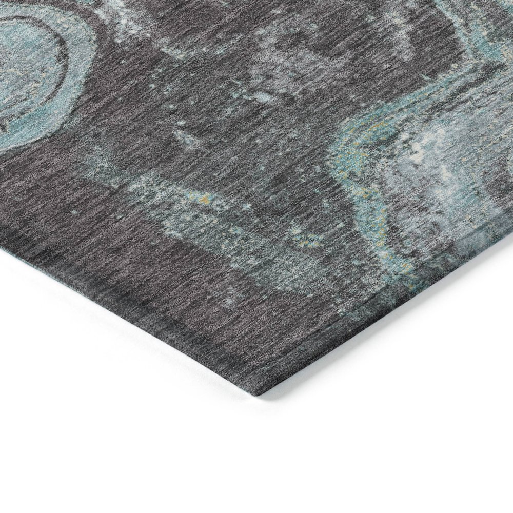 Machine Washable Indoor/Outdoor Chantille Teal 2'6" x 3'10" Rug. Picture 3
