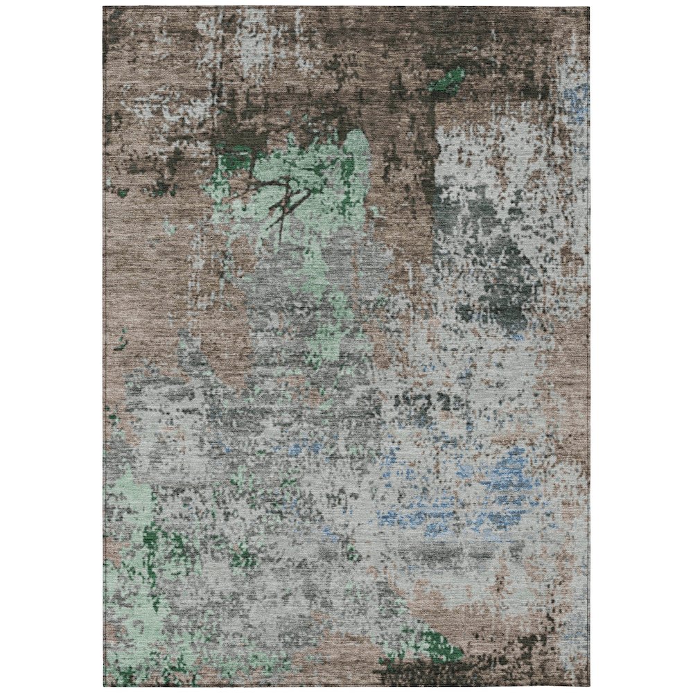 Machine Washable Indoor/Outdoor Chantille Taupe 5' x 7'6" Rug. Picture 1