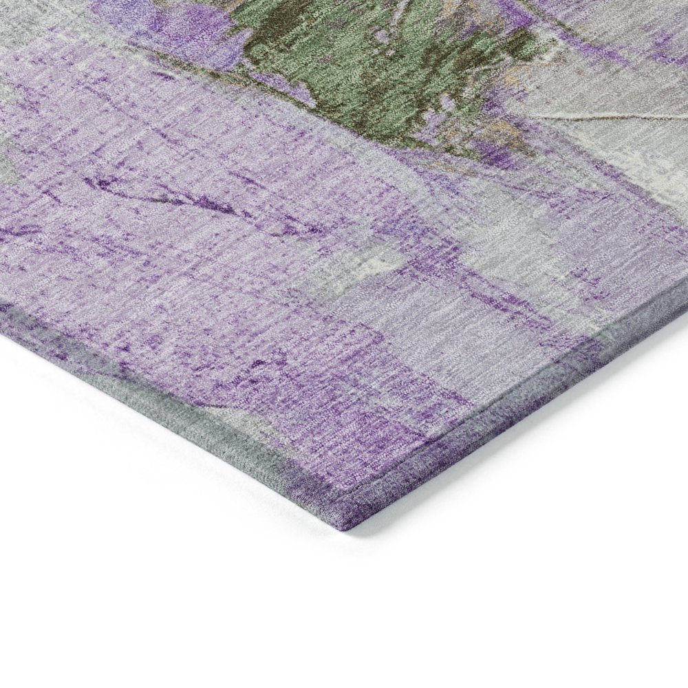 Machine Washable Indoor/Outdoor Chantille Purple 2'6" x 3'10" Rug. Picture 3