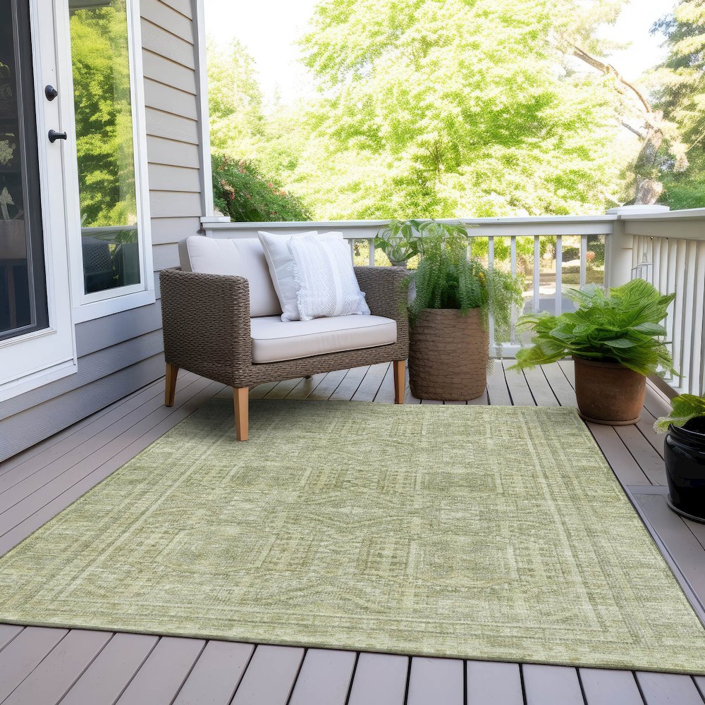 Machine Washable Indoor/Outdoor Chantille Sage 5' x 7'6" Rug. Picture 8