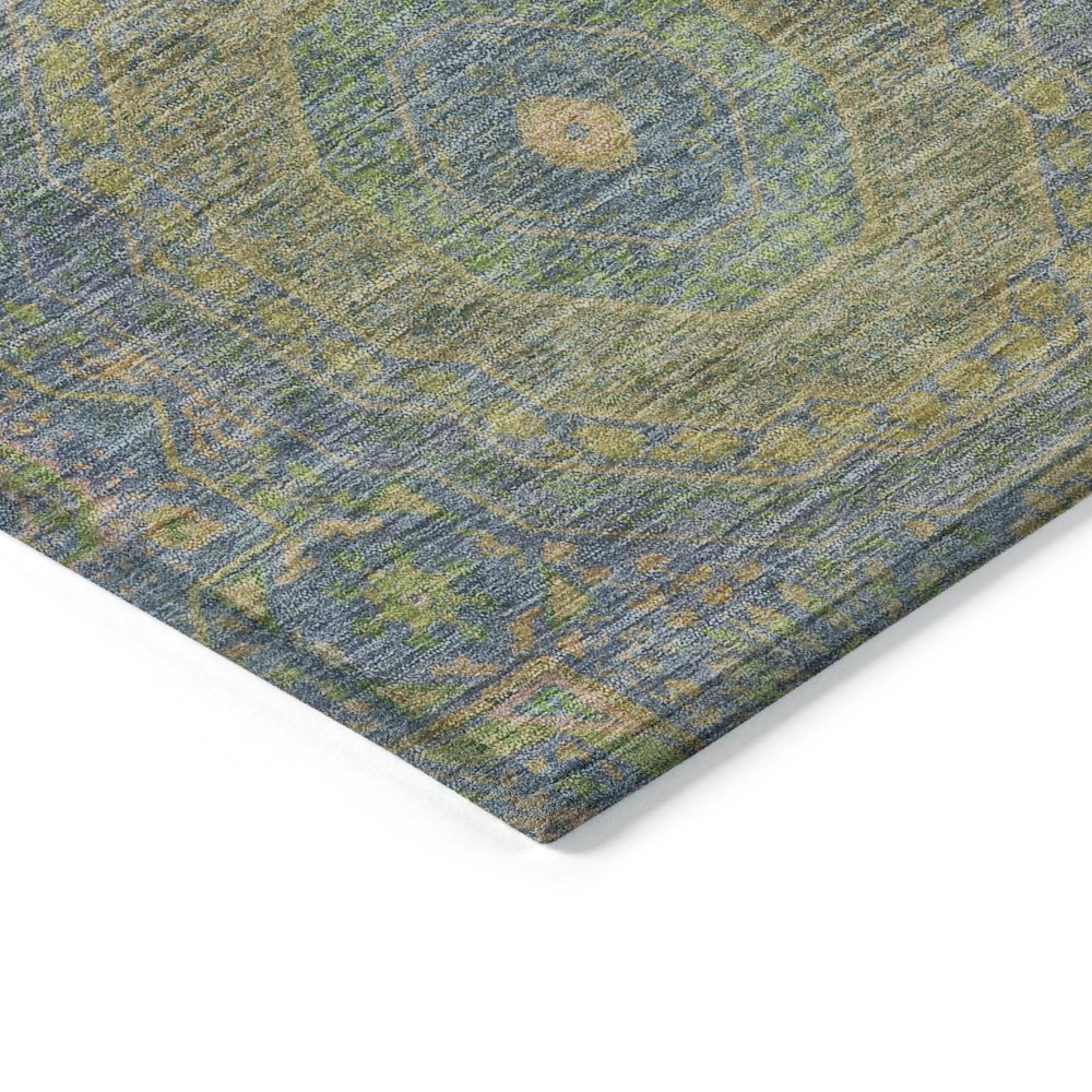 Machine Washable Indoor/Outdoor Chantille Blue 2'6" x 3'10" Rug. Picture 3