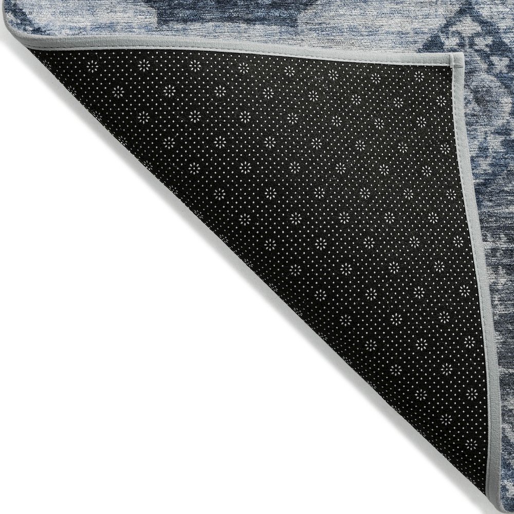 Machine Washable Indoor/Outdoor Chantille Blue 2'6" x 3'10" Rug. Picture 2