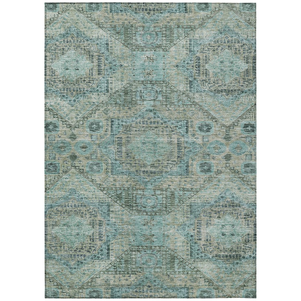 Machine Washable Indoor/Outdoor Chantille Sage 5' x 7'6" Rug. Picture 1