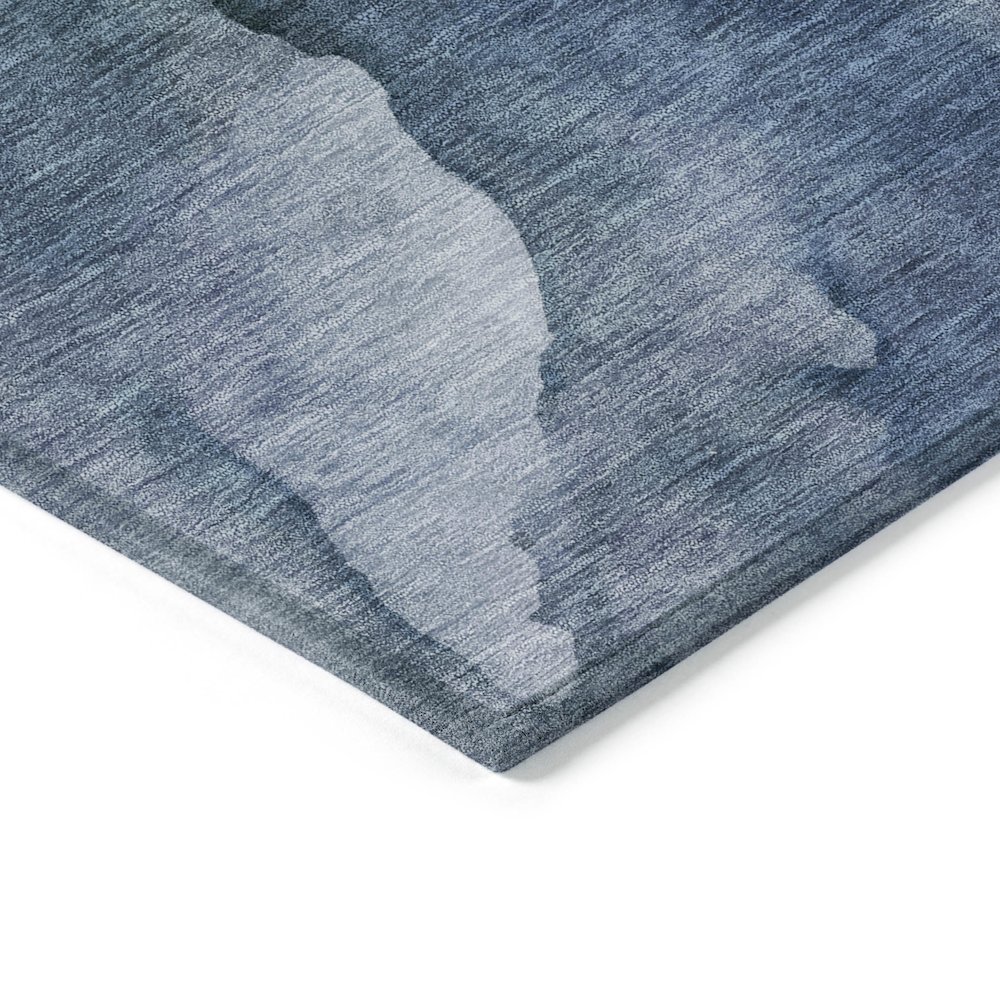 Machine Washable Indoor/Outdoor Chantille Blue 2'6" x 3'10" Rug. Picture 3