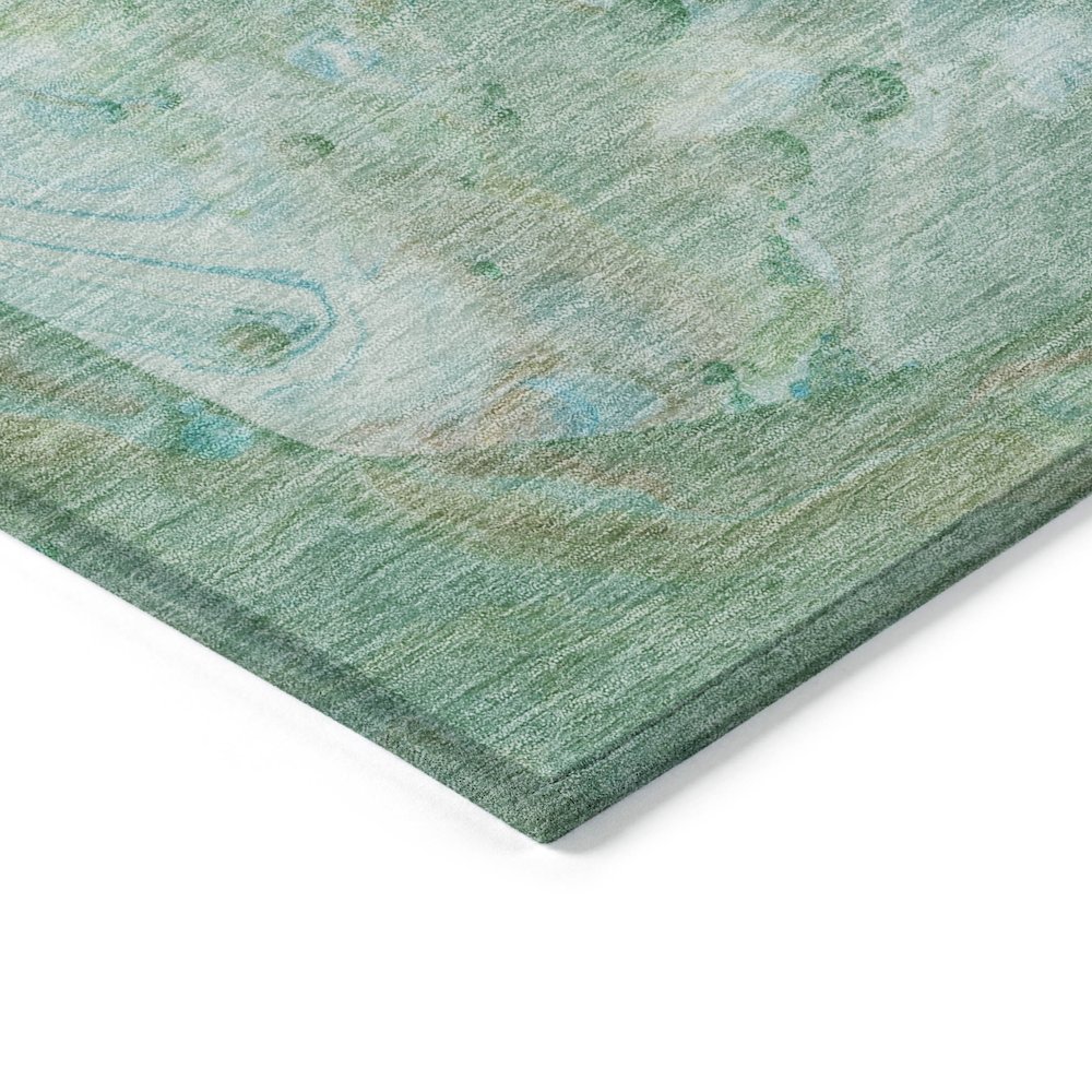 Machine Washable Indoor/Outdoor Chantille Teal 2'6" x 3'10" Rug. Picture 3