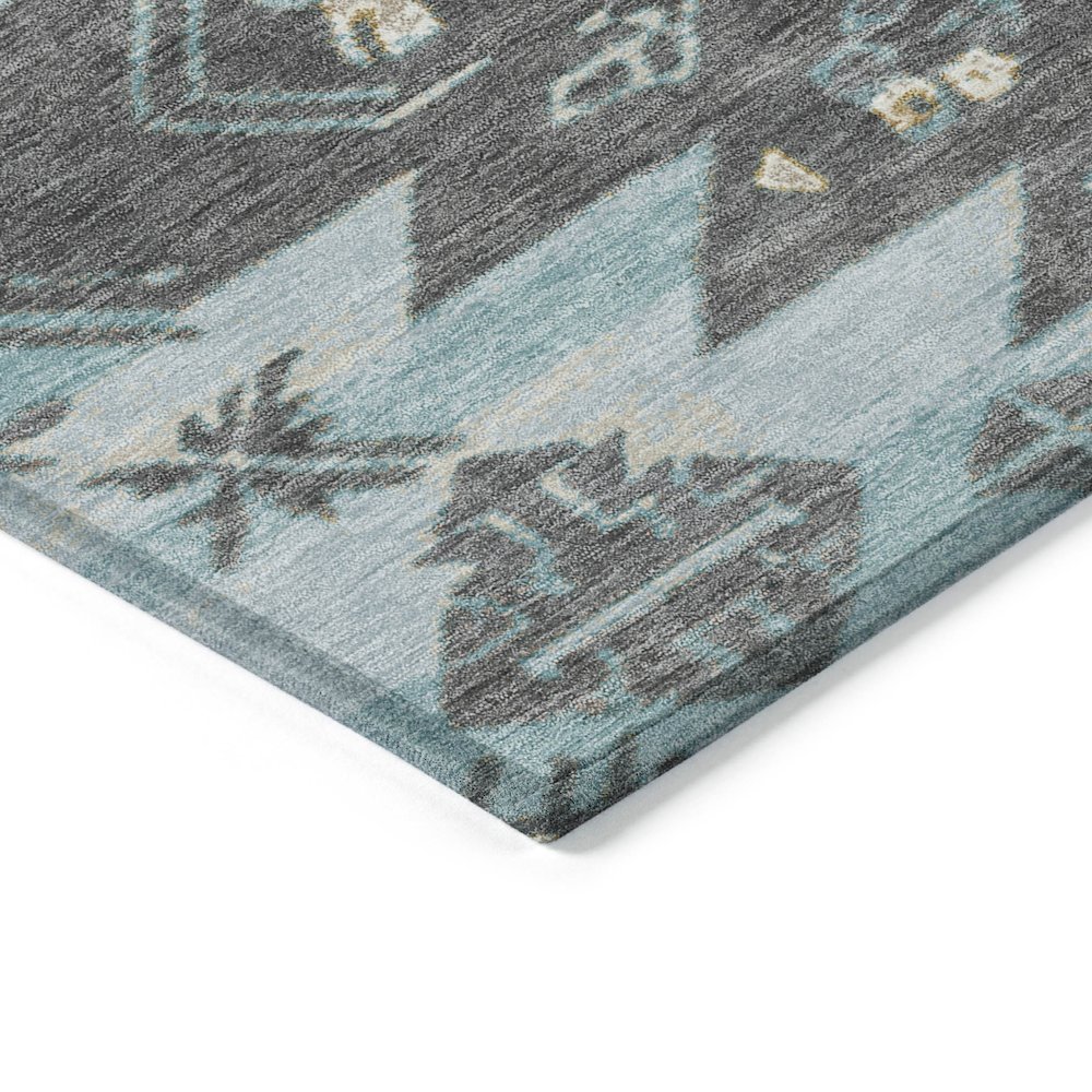 Machine Washable Indoor/Outdoor Chantille Teal 2'6" x 3'10" Rug. Picture 3