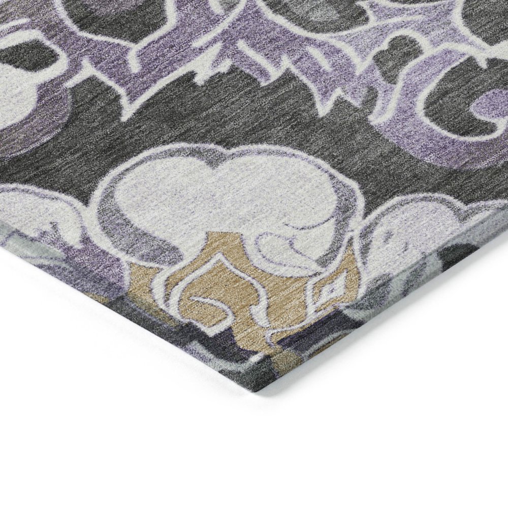 Machine Washable Indoor/Outdoor Chantille Purple 2'6" x 3'10" Rug. Picture 3