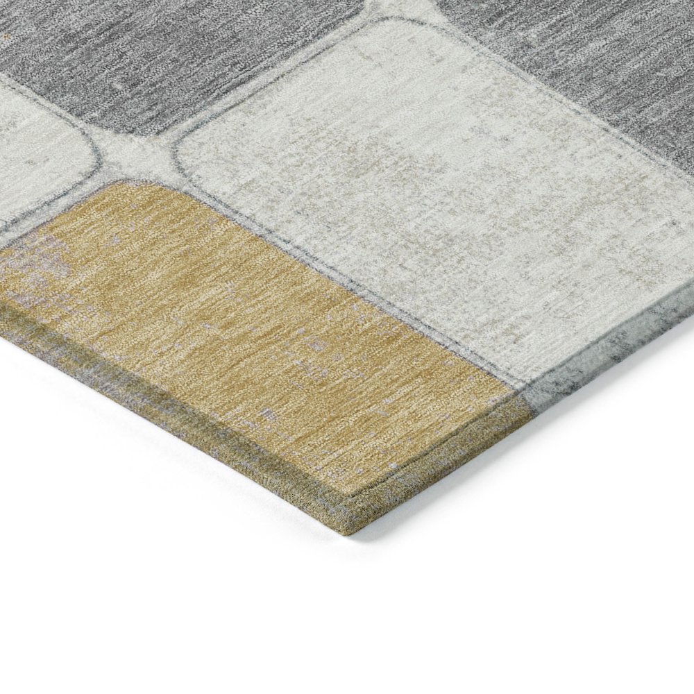 Machine Washable Indoor/Outdoor Chantille Gold 2'6" x 3'10" Rug. Picture 3