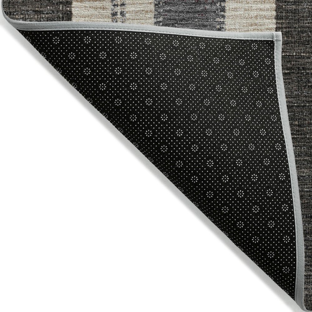 Machine Washable Indoor/Outdoor Chantille Black 2'6" x 3'10" Rug. Picture 2