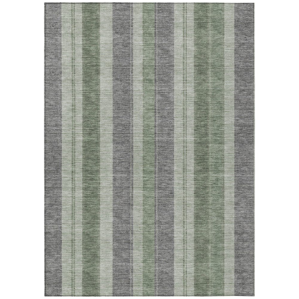 Machine Washable Indoor/Outdoor Chantille Green 5' x 7'6" Rug. Picture 1