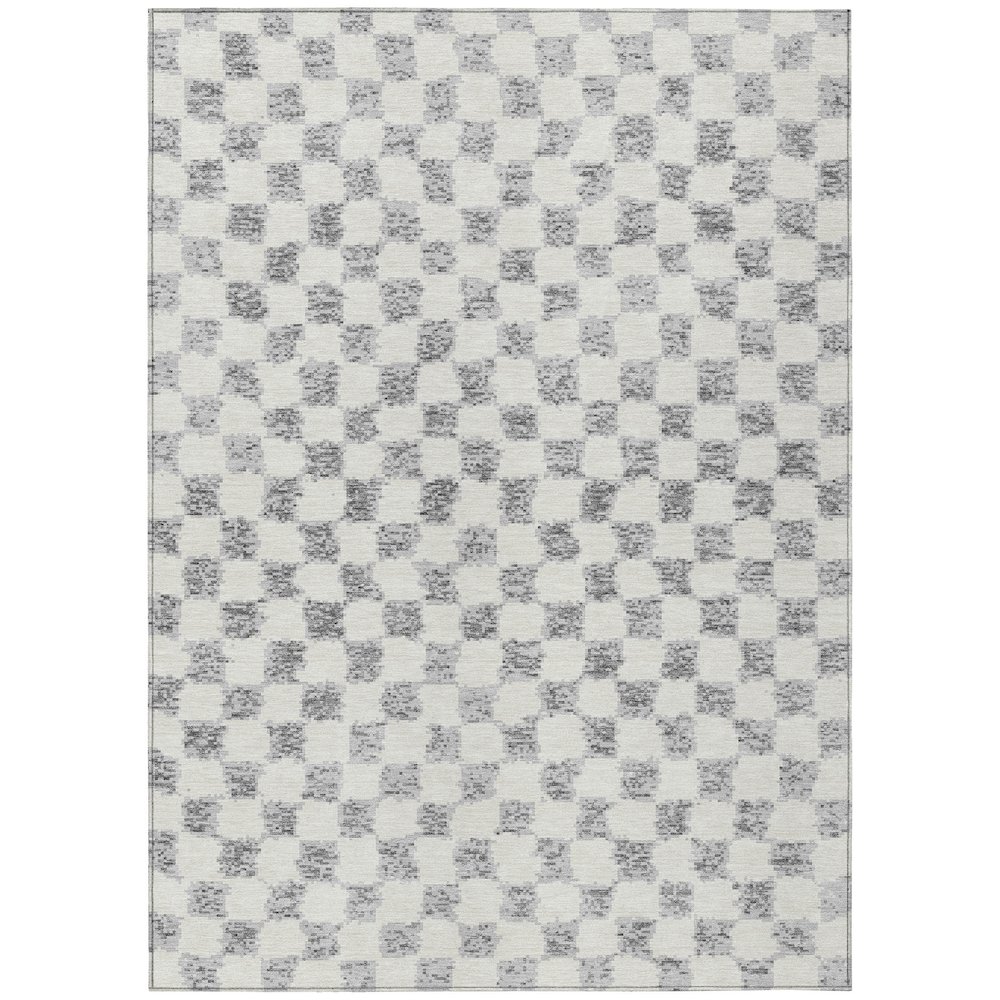 Machine Washable Indoor/Outdoor Chantille Gray 5' x 7'6" Rug. Picture 1