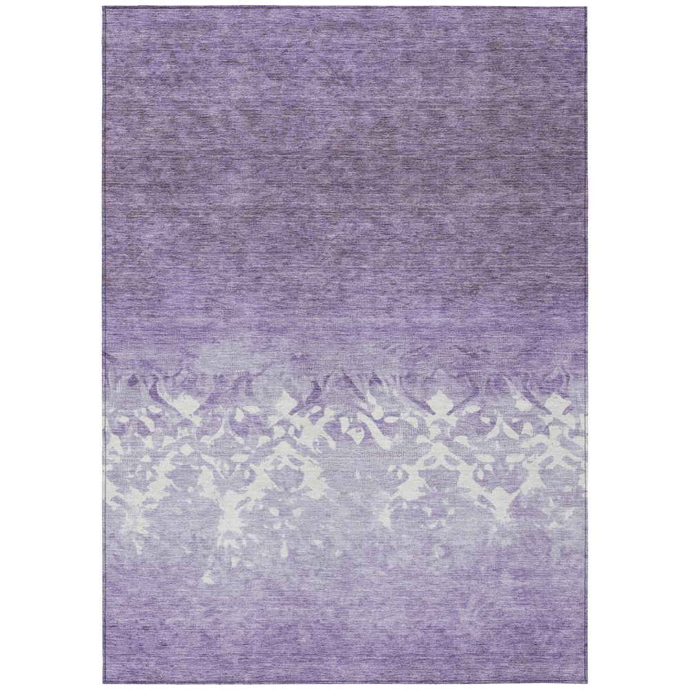 Machine Washable Indoor/Outdoor Chantille Purple 5' x 7'6" Rug. Picture 1