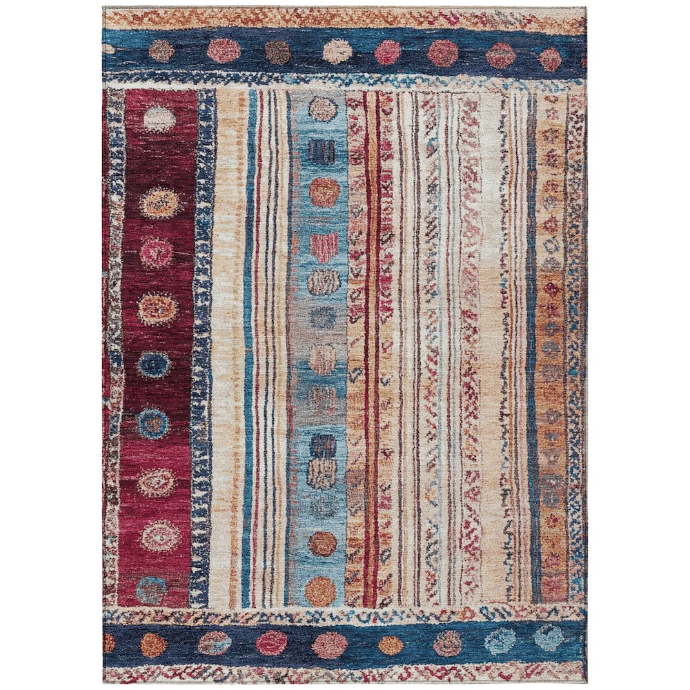 Machine Washable Indoor/Outdoor Chantille Navy 5' x 7'6" Rug. Picture 1