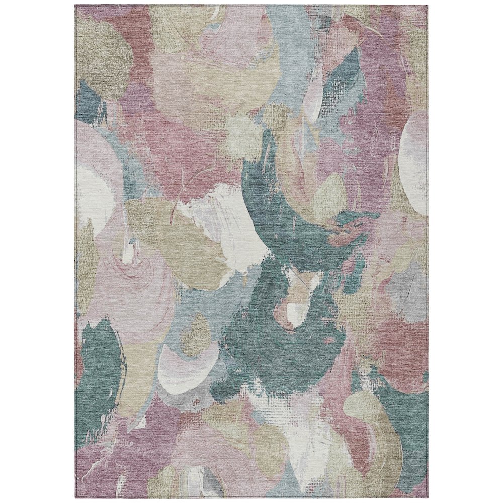 Machine Washable Indoor/Outdoor Chantille Mauve 5' x 7'6" Rug. Picture 1