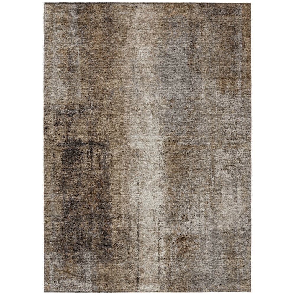 Machine Washable Indoor/Outdoor Chantille Brown 5' x 7'6" Rug. Picture 1