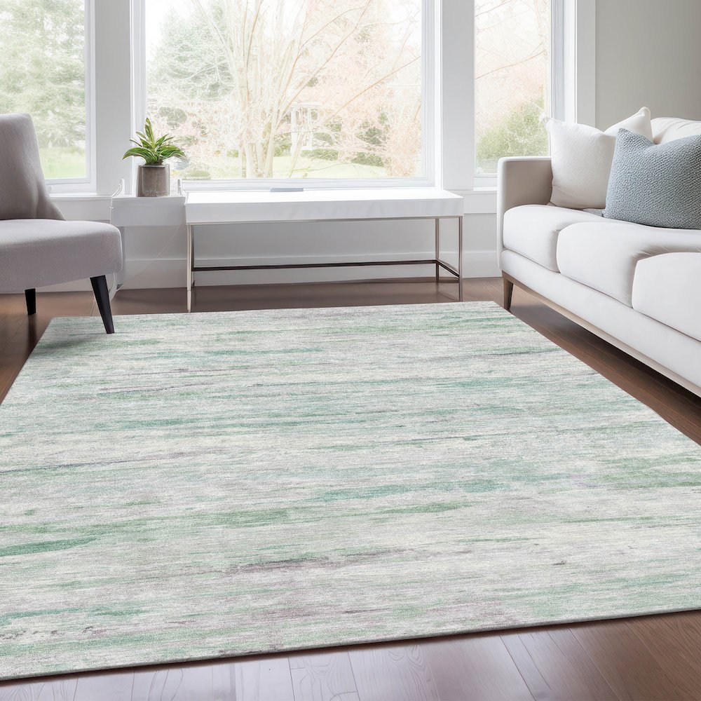 Machine Washable Indoor/Outdoor Chantille Aloe 5' x 7'6" Rug. Picture 6