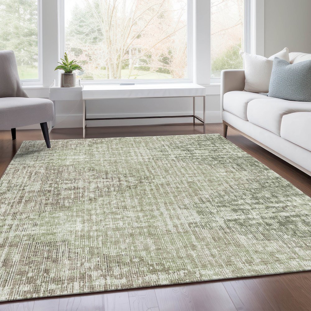 Machine Washable Indoor/Outdoor Chantille Fern 5' x 7'6" Rug. Picture 6