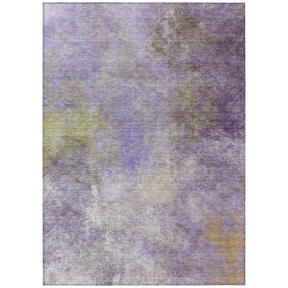 Machine Washable Indoor/Outdoor Chantille Purple 5' x 7'6" Rug. Picture 1