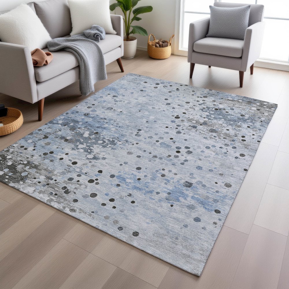 Machine Washable Indoor/Outdoor Chantille Sky 5' x 7'6" Rug. Picture 5