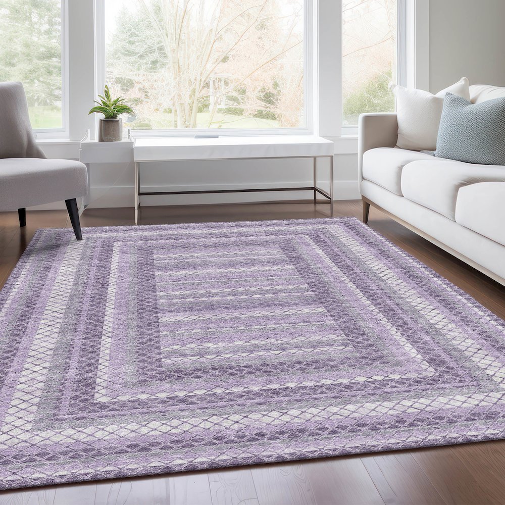 Machine Washable Indoor/Outdoor Chantille Lavender 5' x 7'6" Rug. Picture 6