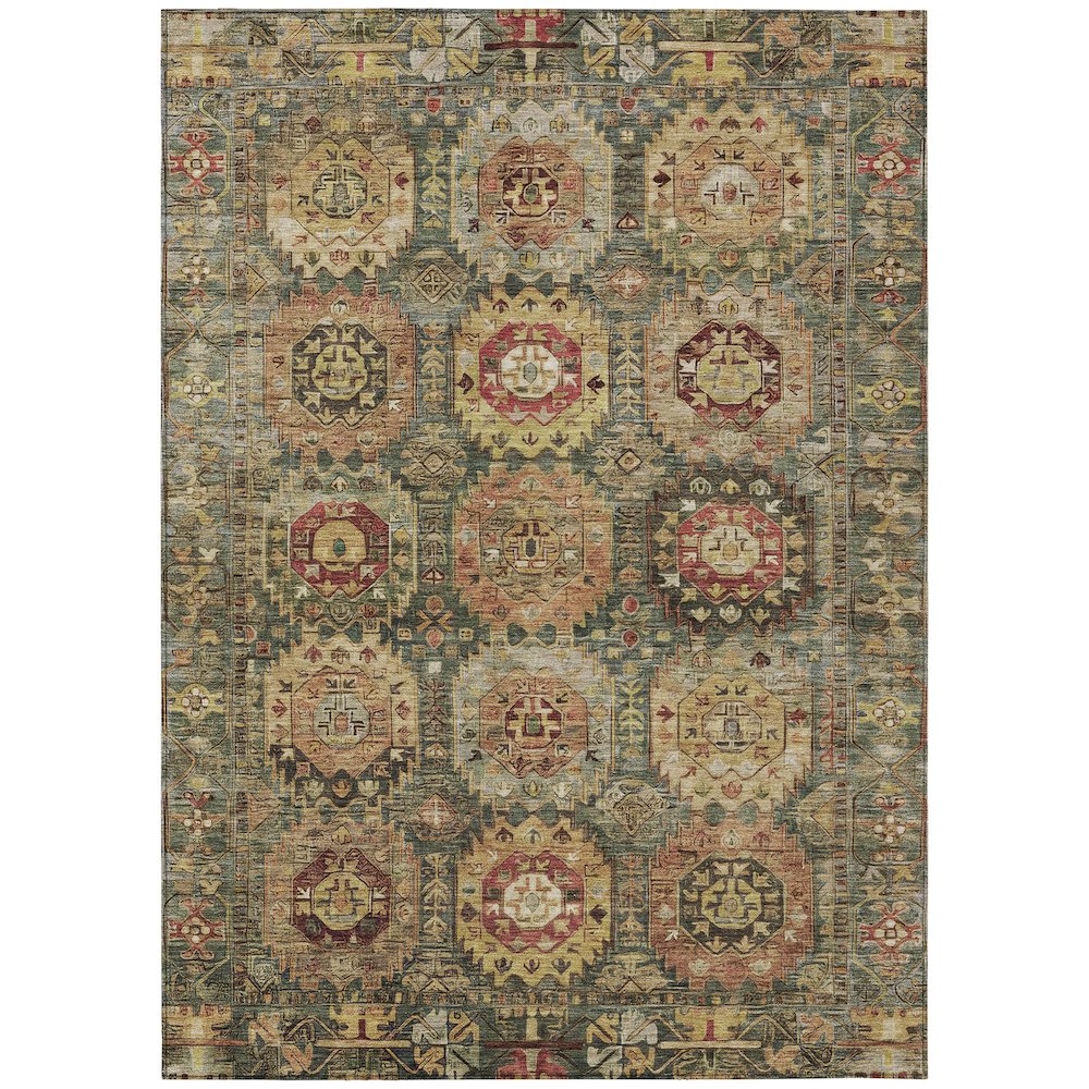Machine Washable Indoor/Outdoor Chantille ACN2024 Aloe 5' x 7'6" Rug. Picture 1