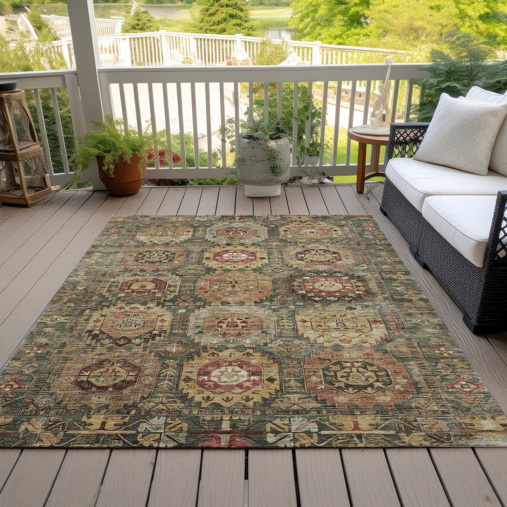 Machine Washable Indoor/Outdoor Chantille ACN2024 Aloe 5' x 7'6" Rug. Picture 8