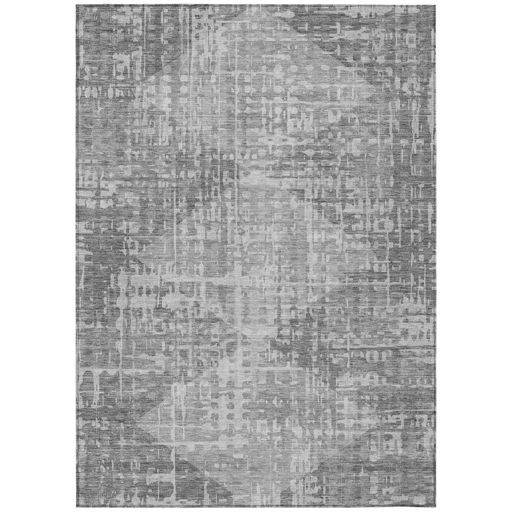 Machine Washable Indoor/Outdoor Chantille ACN2026 Gray 5' x 7'6" Rug. Picture 1
