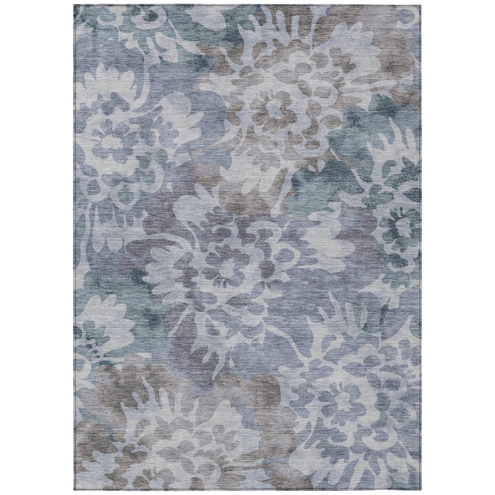 Machine Washable Indoor/Outdoor Chantille ACN2028 Blue 5' x 7'6" Rug. Picture 1