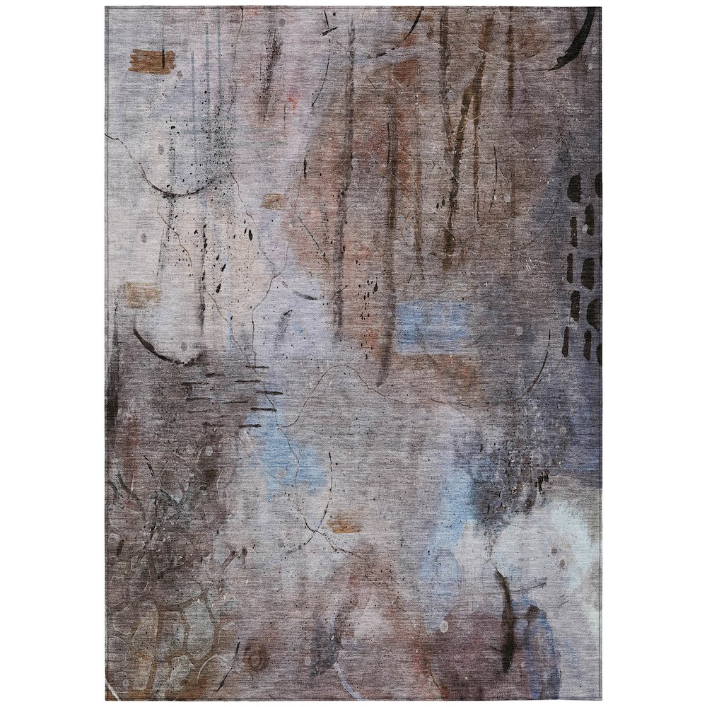 Machine Washable Indoor/Outdoor Chantille ACN2032 Taupe 5' x 7'6" Rug. Picture 1