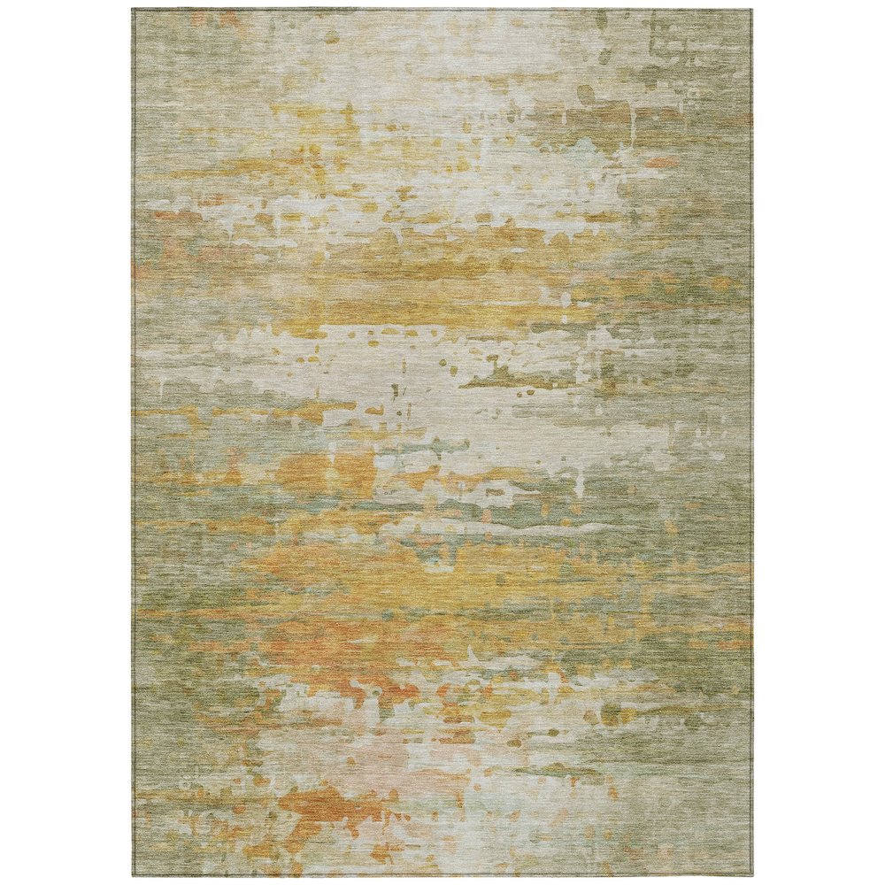 Machine Washable Indoor/Outdoor Chantille ACN2034 Aloe 5' x 7'6" Rug. Picture 1