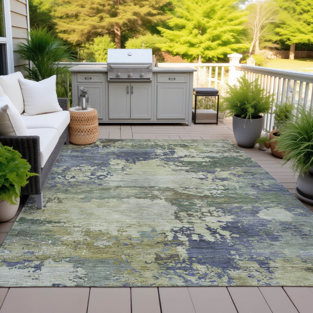 Machine Washable Indoor/Outdoor Chantille ACN2067 Purple 5' x 7'6" Rug. Picture 7