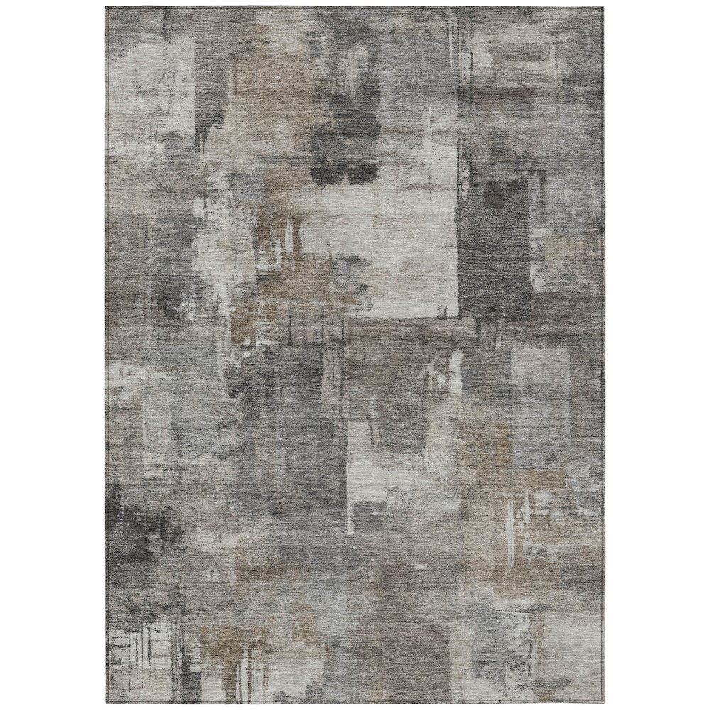 Machine Washable Indoor/Outdoor Chantille ACN2069 Pewter 5' x 7'6" Rug. Picture 1