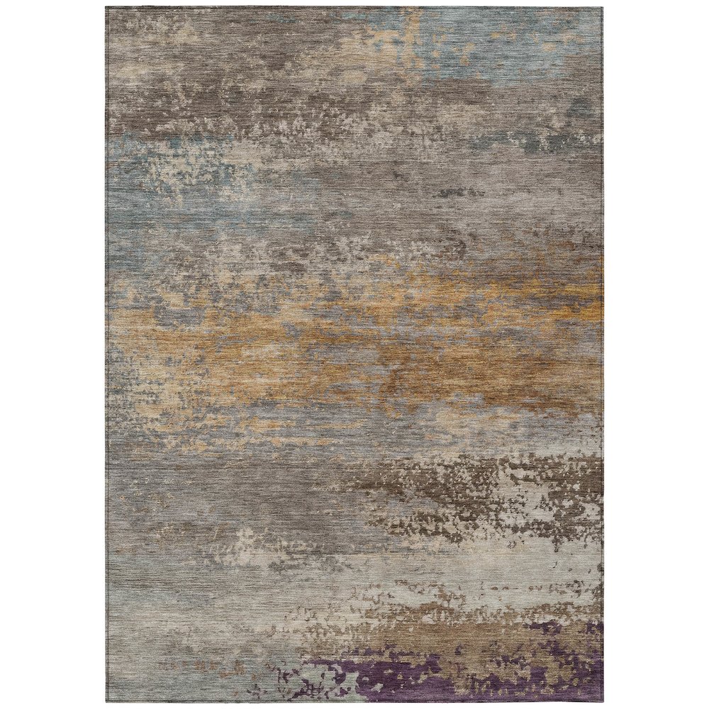 Machine Washable Indoor/Outdoor Chantille ACN2071 Brown 5' x 7'6" Rug. Picture 1