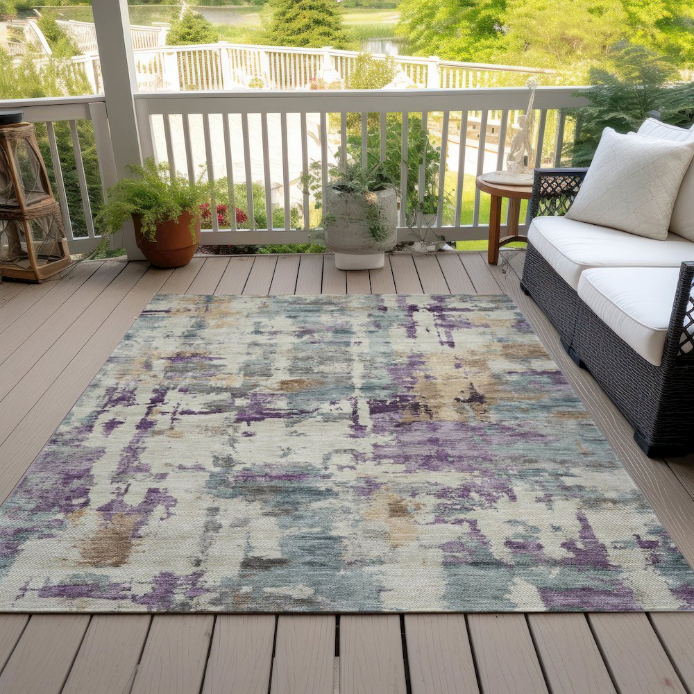 Machine Washable Indoor/Outdoor Chantille ACN2072 Linen 5' x 7'6" Rug. Picture 8