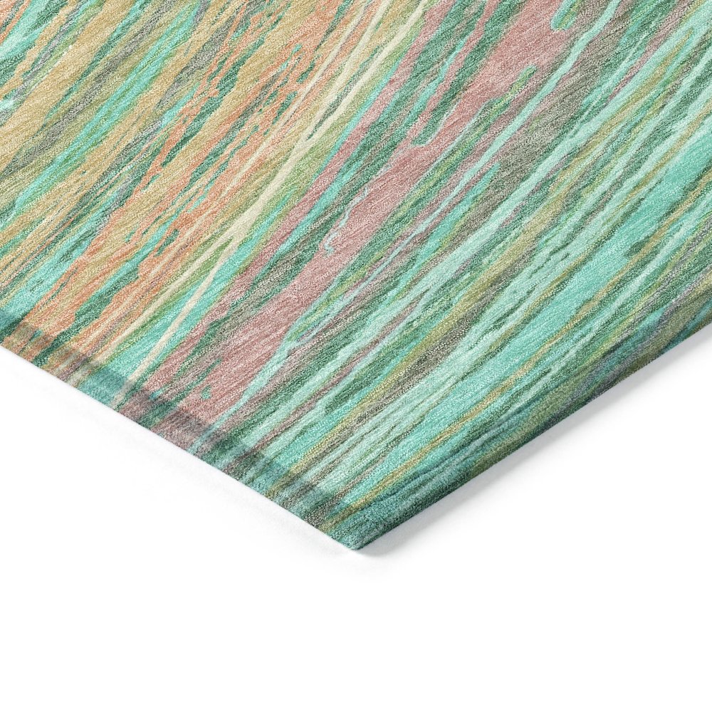 Machine Washable Indoor/Outdoor Chantille ACN2094 Teal 2'6" x 3'10" Rug. Picture 3
