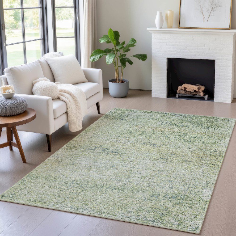 Machine Washable Indoor/Outdoor Chantille ACN2103 Aloe 5' x 7'6" Rug. Picture 5