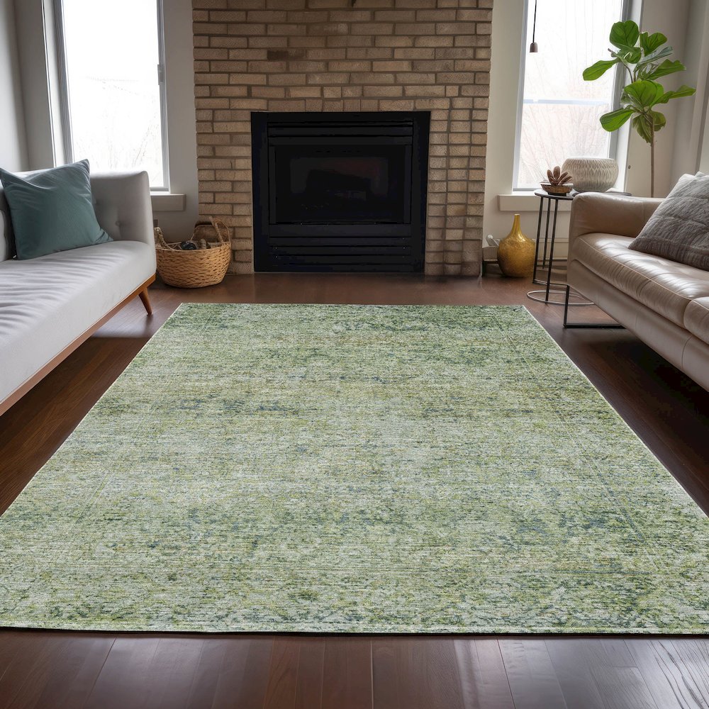 Machine Washable Indoor/Outdoor Chantille ACN2103 Aloe 5' x 7'6" Rug. Picture 6