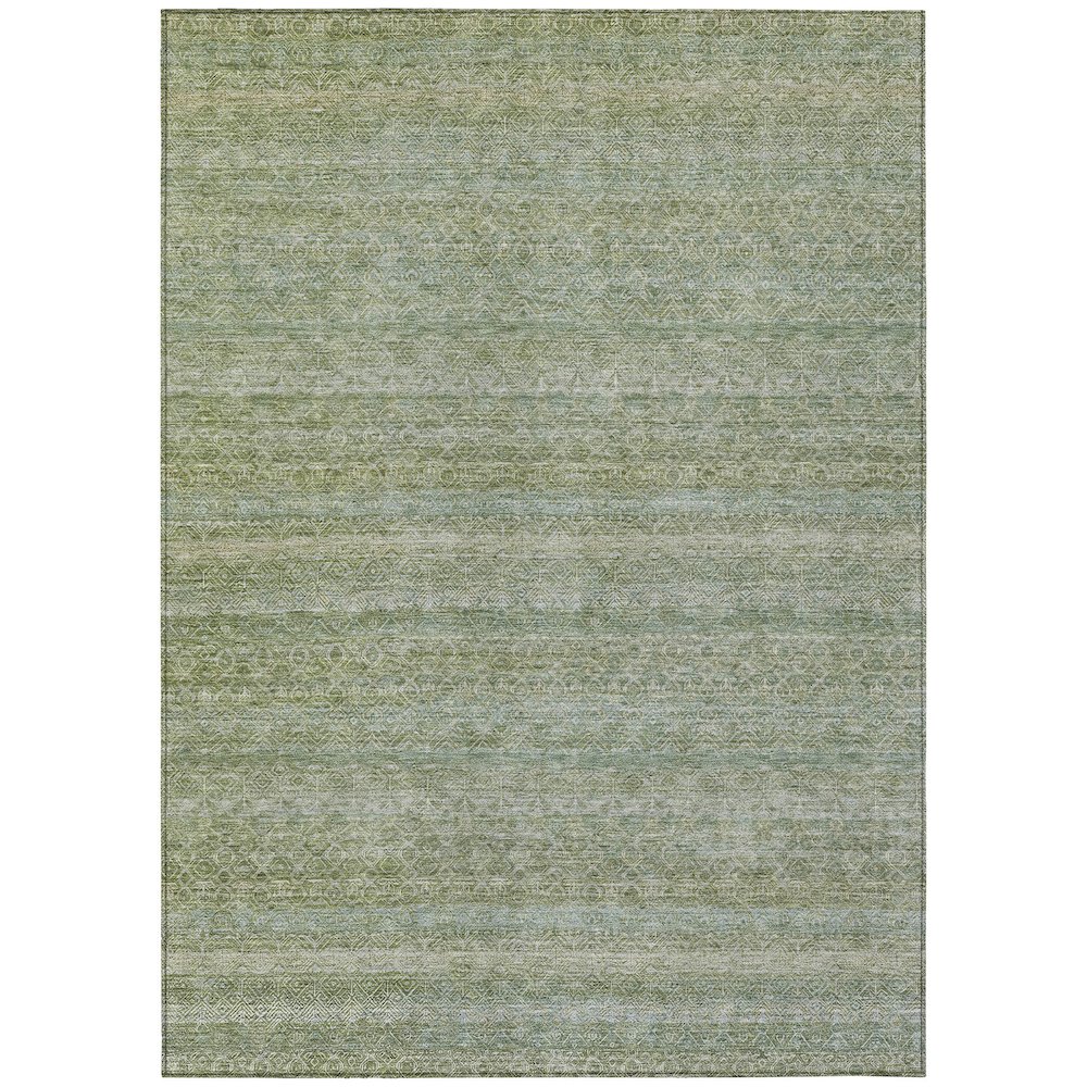 Machine Washable Indoor/Outdoor Chantille ACN2105 Sage 5' x 7'6" Rug. Picture 1