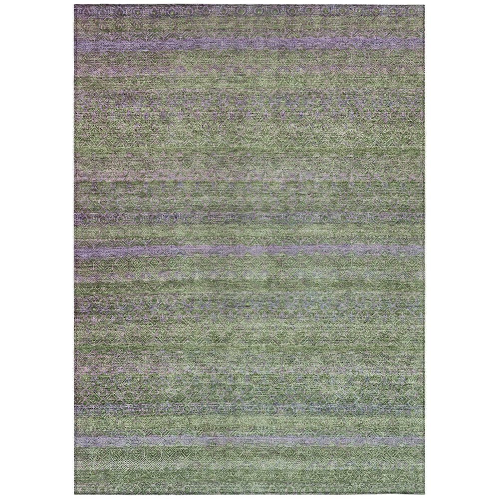 Machine Washable Indoor/Outdoor Chantille ACN2106 Olive 5' x 7'6" Rug. Picture 1