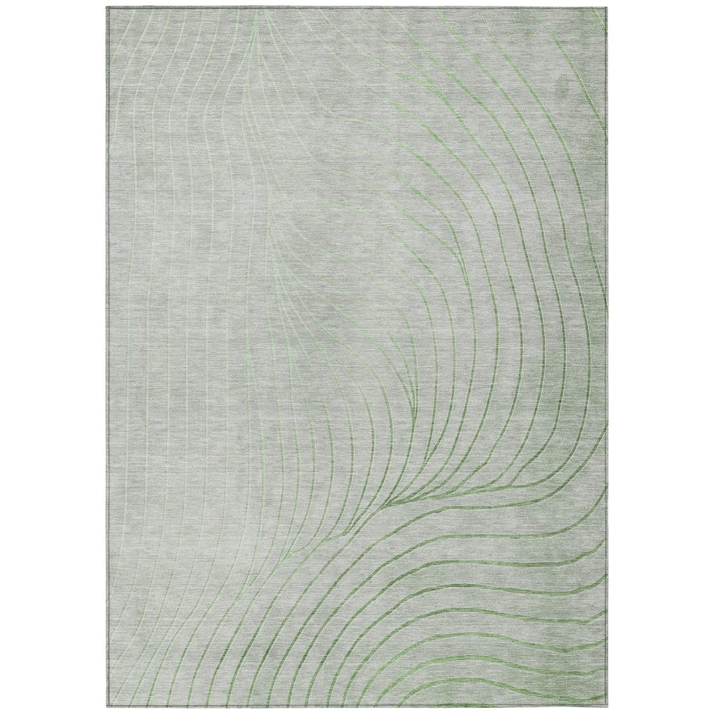 Machine Washable Indoor/Outdoor Chantille ACN2107 Aloe 5' x 7'6" Rug. Picture 1