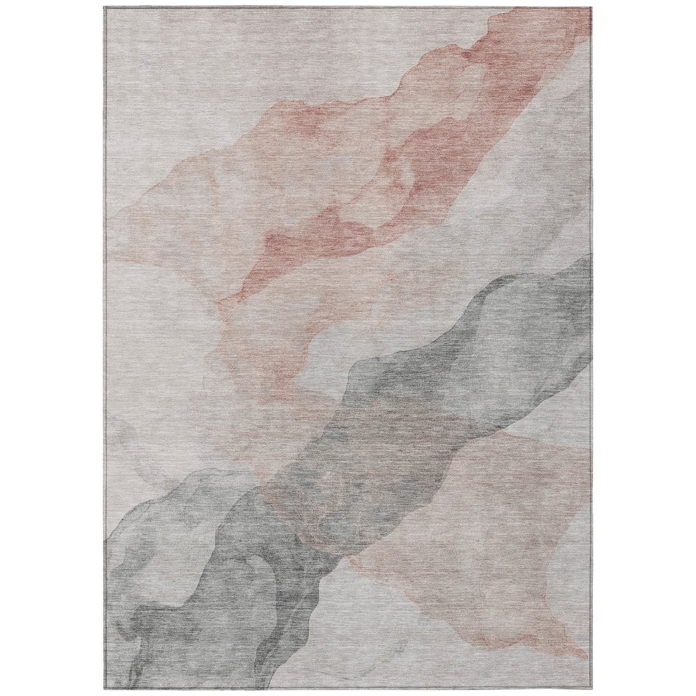 Machine Washable Indoor/Outdoor Chantille ACN2109 Salmon 5' x 7'6" Rug. Picture 1