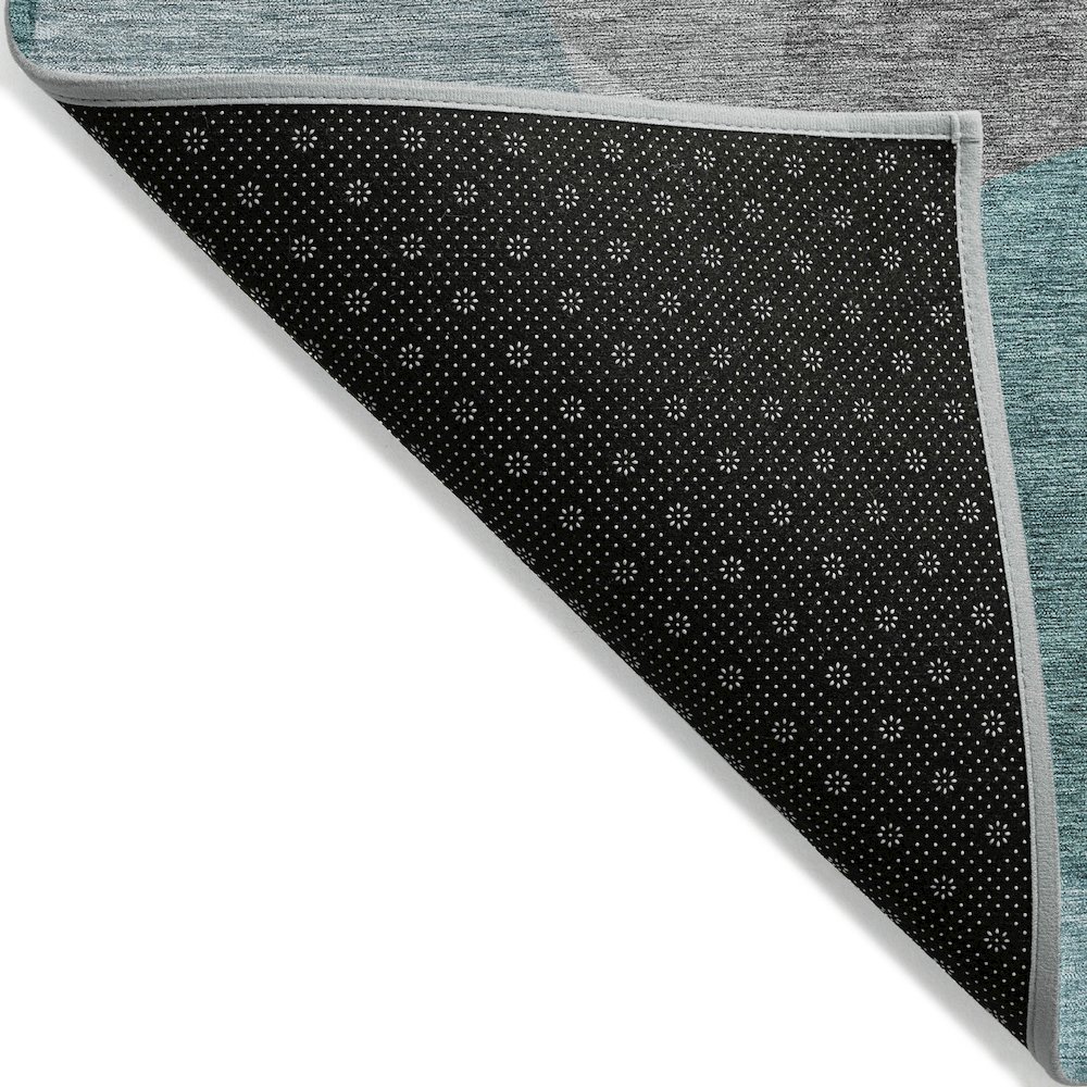 Machine Washable Indoor/Outdoor Chantille ACN2121 Teal 2'6" x 3'10" Rug. Picture 2